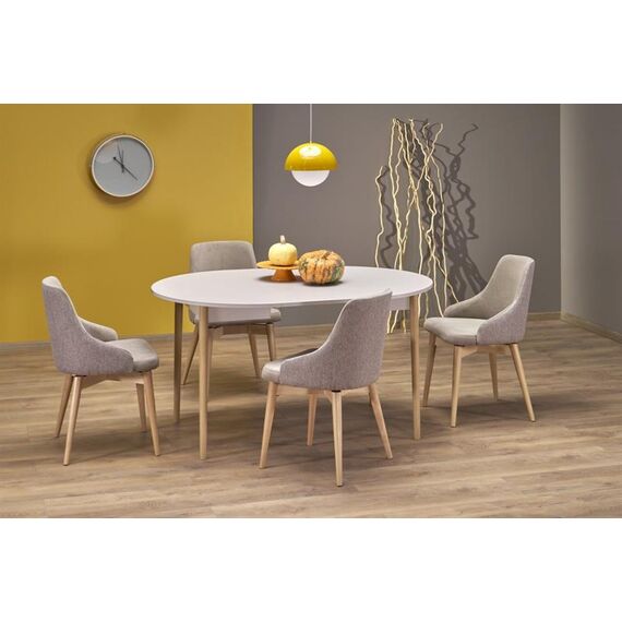 Стол обеденный HALMAR PIVOT кашемир/натуральный 102-142/102, изображение 2