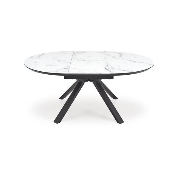 Стол обеденный HALMAR VERTIGO белый мрамор/черный 130-180/130, изображение 5