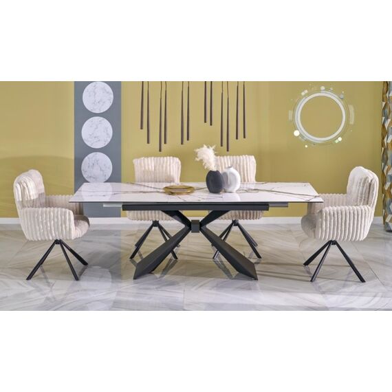 Стул HALMAR K572 кремовый/черный, поворотный, изображение 7