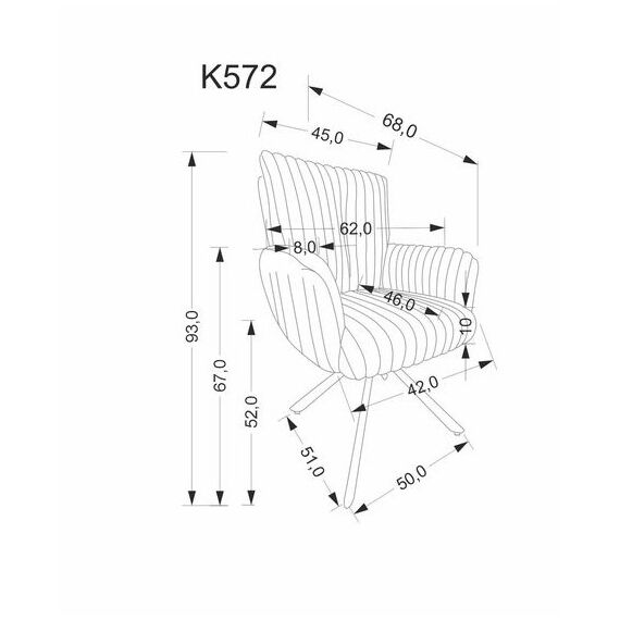 Стул HALMAR K572 кремовый/черный, поворотный, изображение 8