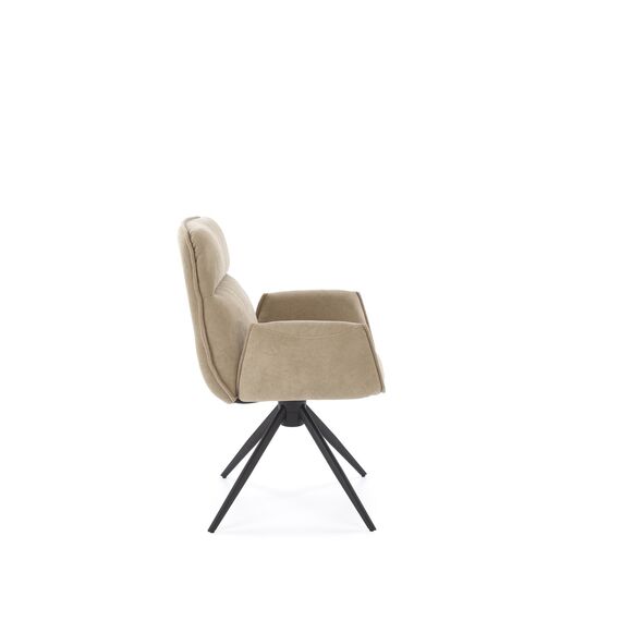 Стул HALMAR K574 темно-бежевый/черный, поворотный, изображение 4
