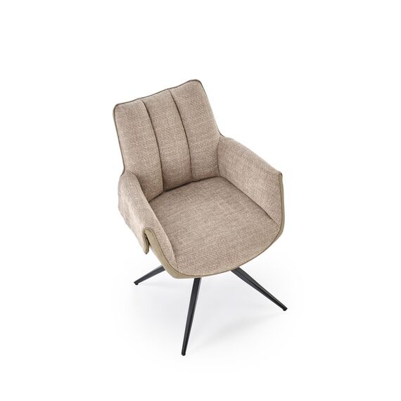 Стул HALMAR K579 коричневый/черный, поворотный, изображение 7