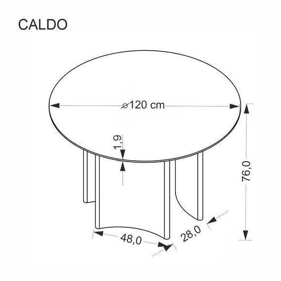 Стол обеденный HALMAR CALDO орех/орех 120, изображение 9
