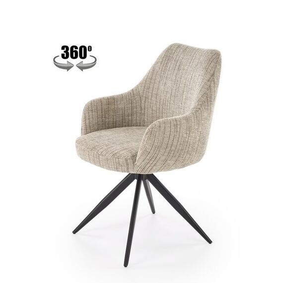 Стул HALMAR K564 бежевый/черный, поворотный