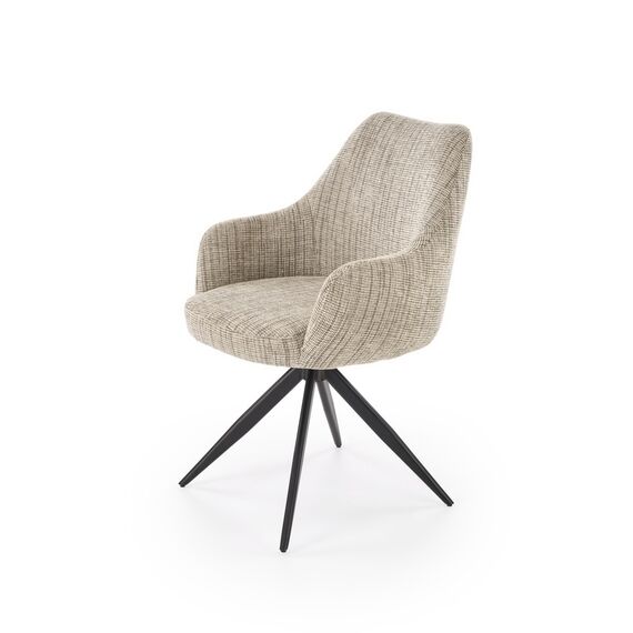 Стул HALMAR K564 бежевый/черный, поворотный, изображение 2