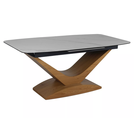 Стол обеденный SIGNAL DOLCE Ceramic Statuario Venato белый/дуб 180-240/95, изображение 4