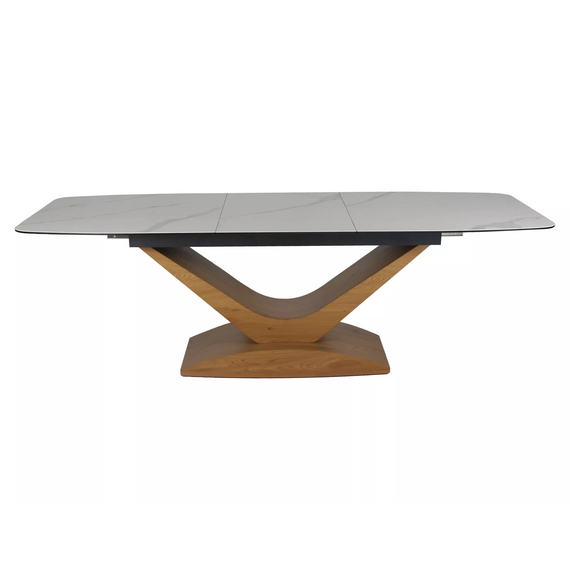 Стол обеденный SIGNAL DOLCE Ceramic Statuario Venato белый/дуб 180-240/95, изображение 6