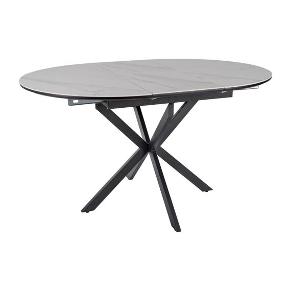 Стол обеденный SIGNAL GASTON Ceramic белый/черный 100-135/100