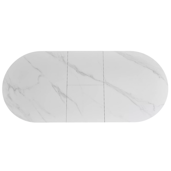 Стол обеденный SIGNAL GASTON Ceramic белый/черный 140-180/80, изображение 3