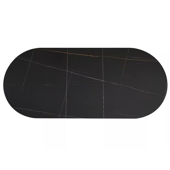 Стол обеденный SIGNAL GASTON Ceramic черный/черный 140-180/80, изображение 3