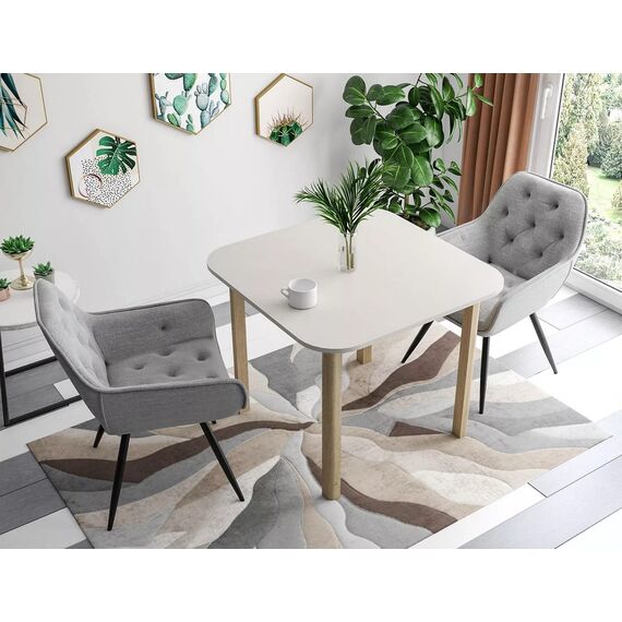 Стол обеденный SIGNAL DANTE II кашемир/дуб кремона 90-130/90, изображение 2