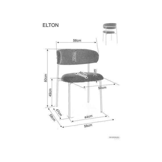 Стул SIGNAL ELTON D Brego 22 светло-бежевый/дуб, изображение 8