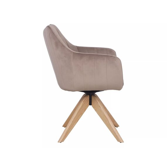 Стул SIGNAL AZALIA D Velvet Bluvel 40 темно-бежевый/дуб, поворотный, изображение 4