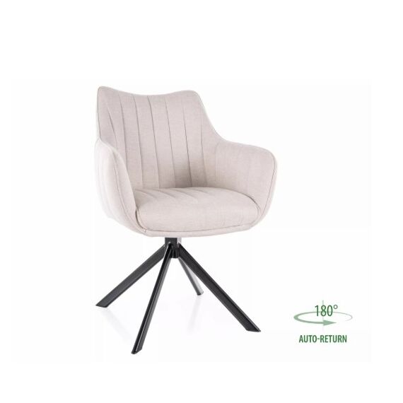 Стул SIGNAL AZALIA Velvet Bluvel 30 светло-бежевый/черный, поворотный