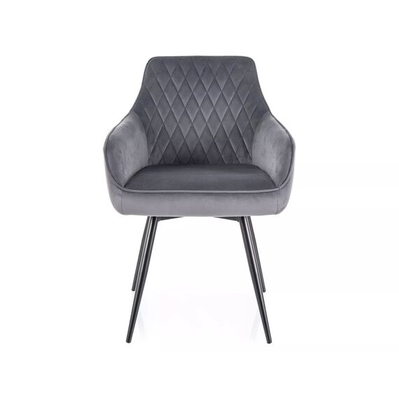 Стул SIGNAL MARLO Velvet Bluvel 14 серый/черный, поворотный, изображение 2