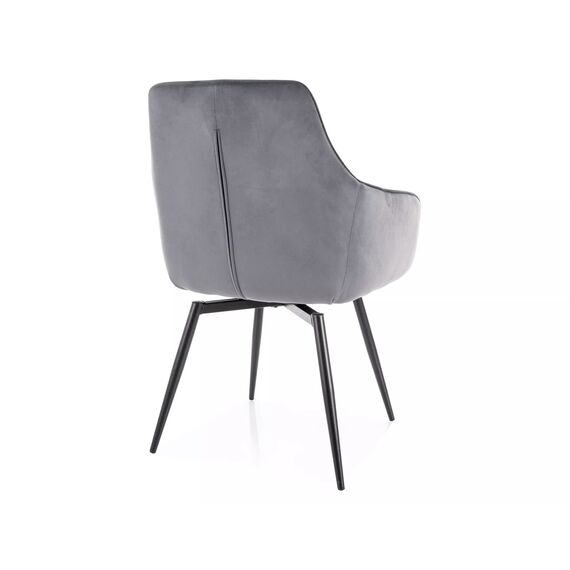 Стул SIGNAL MARLO Velvet Bluvel 14 серый/черный, поворотный, изображение 3