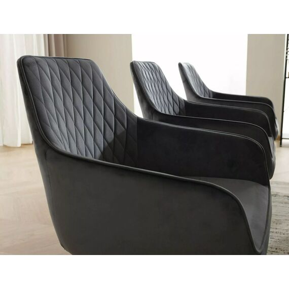 Стул SIGNAL MARLO Velvet Bluvel 14 серый/черный, поворотный, изображение 5