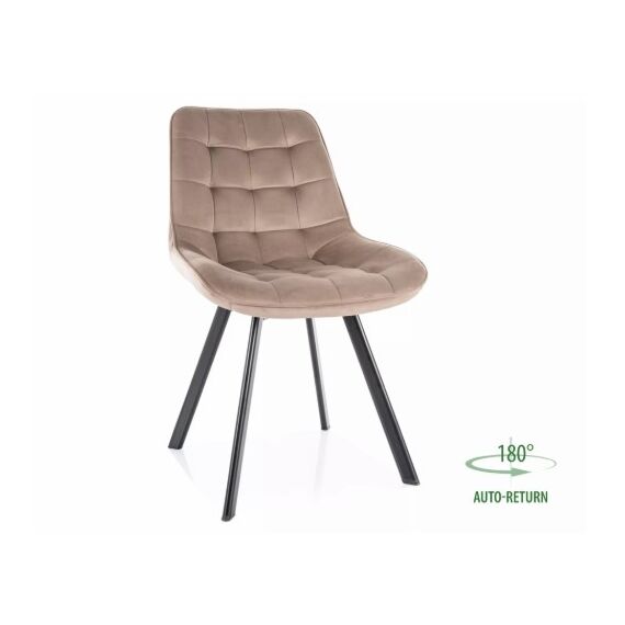 Стул SIGNAL MONTI Velvet Bluvel 40 темно-бежевый/черный, поворотный