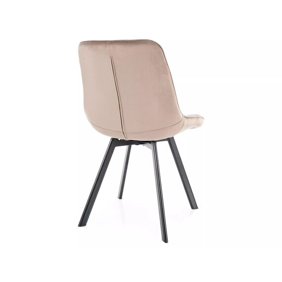 Стул SIGNAL MONTI Velvet Bluvel 40 темно-бежевый/черный, поворотный, изображение 2