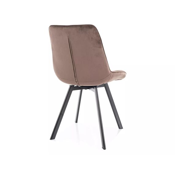 Стул SIGNAL MONTI Velvet Bluvel 38 капучино/черный, поворотный, изображение 4
