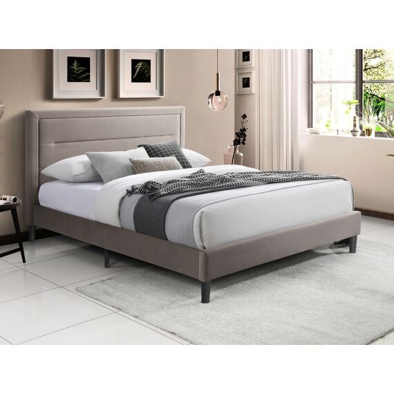 Кровать SIGNAL MALAGA Velvet Bluvel 40 темно-бежевый/черный 140/200