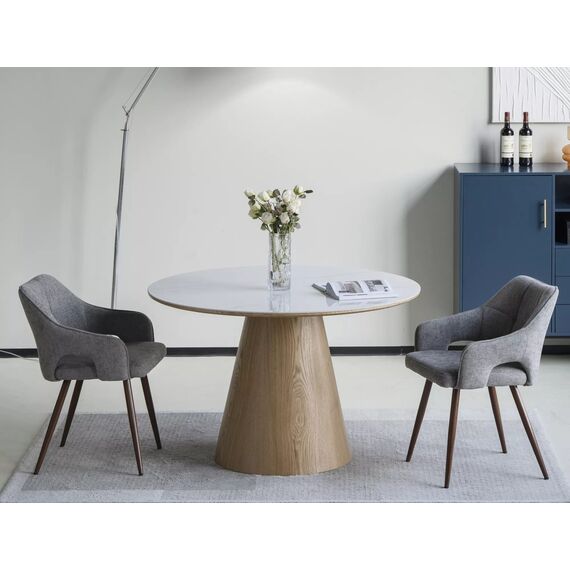 Стол обеденный SIGNAL ANGEL Ceramic белый/дуб 120, изображение 2