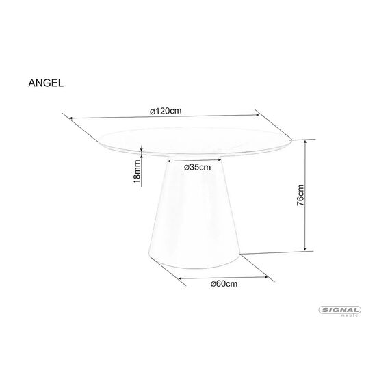 Стол обеденный SIGNAL ANGEL Ceramic белый/дуб 120, изображение 4