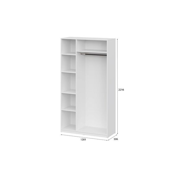 Шкаф NN Мебель ШК 5 (1200) Серия 2 Белый текстурный, изображение 3