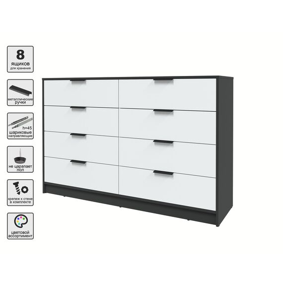 Комод КТ-К157 Концепт (антрацит/белый), изображение 4