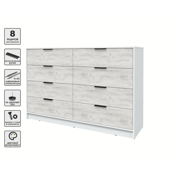 Комод КТ-К157 Концепт (белый/дуб белый), изображение 4