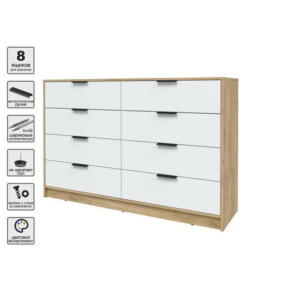 Комод КТ-К157 Концепт (дуб золотой/белый), изображение 4