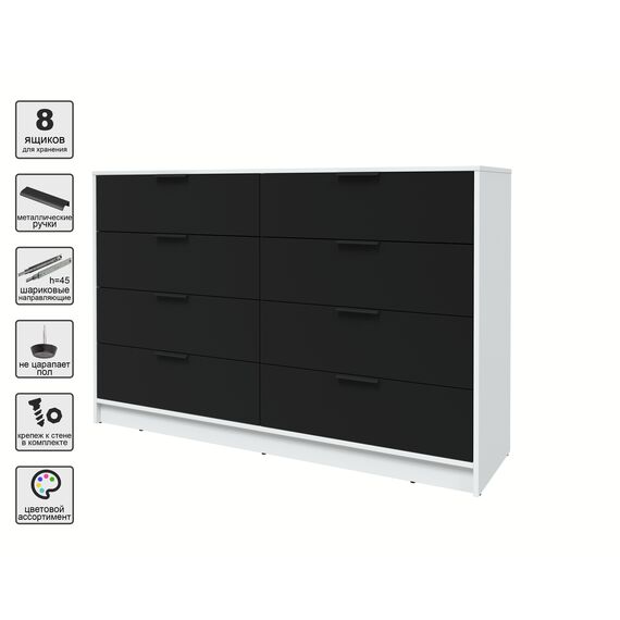 Комод КТ-К157 Концепт (белый/черный), изображение 2