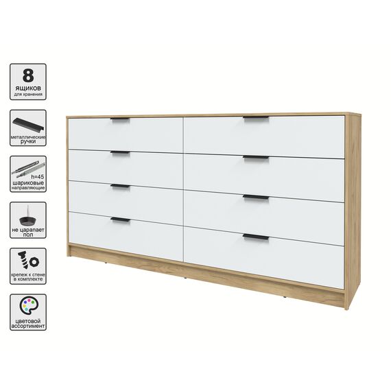 Комод КТ-К197 Концепт (дуб золотой/белый), изображение 4