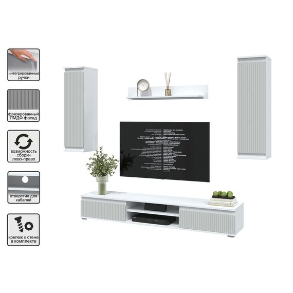 Стенка Neo 10 (белый платинум/ грей), изображение 3