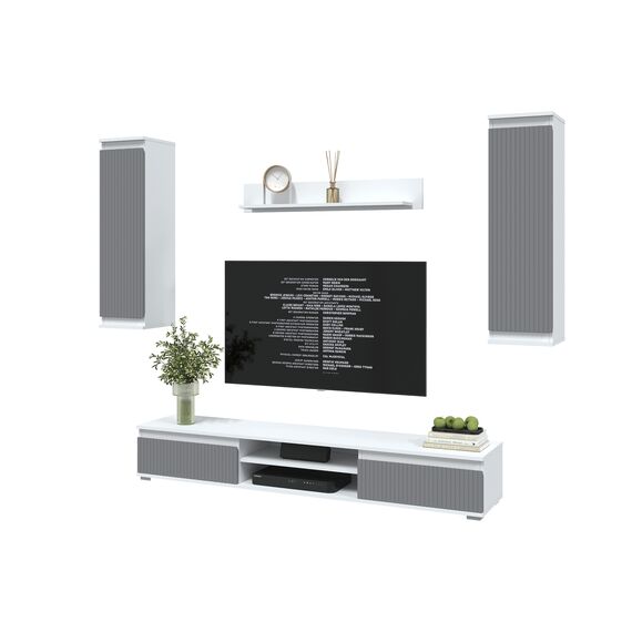 Стенка Neo 10 (белый платинум/ серый), изображение 4