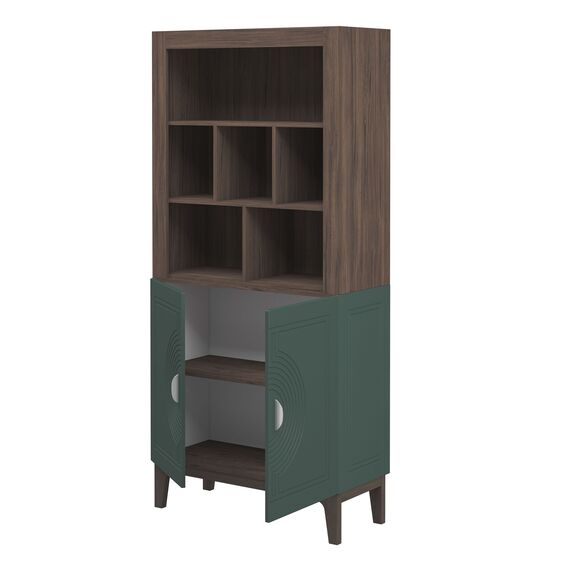 Шкаф Калипсо МН-044-03 (комбу грин/ гикори прадо тёмный), изображение 3